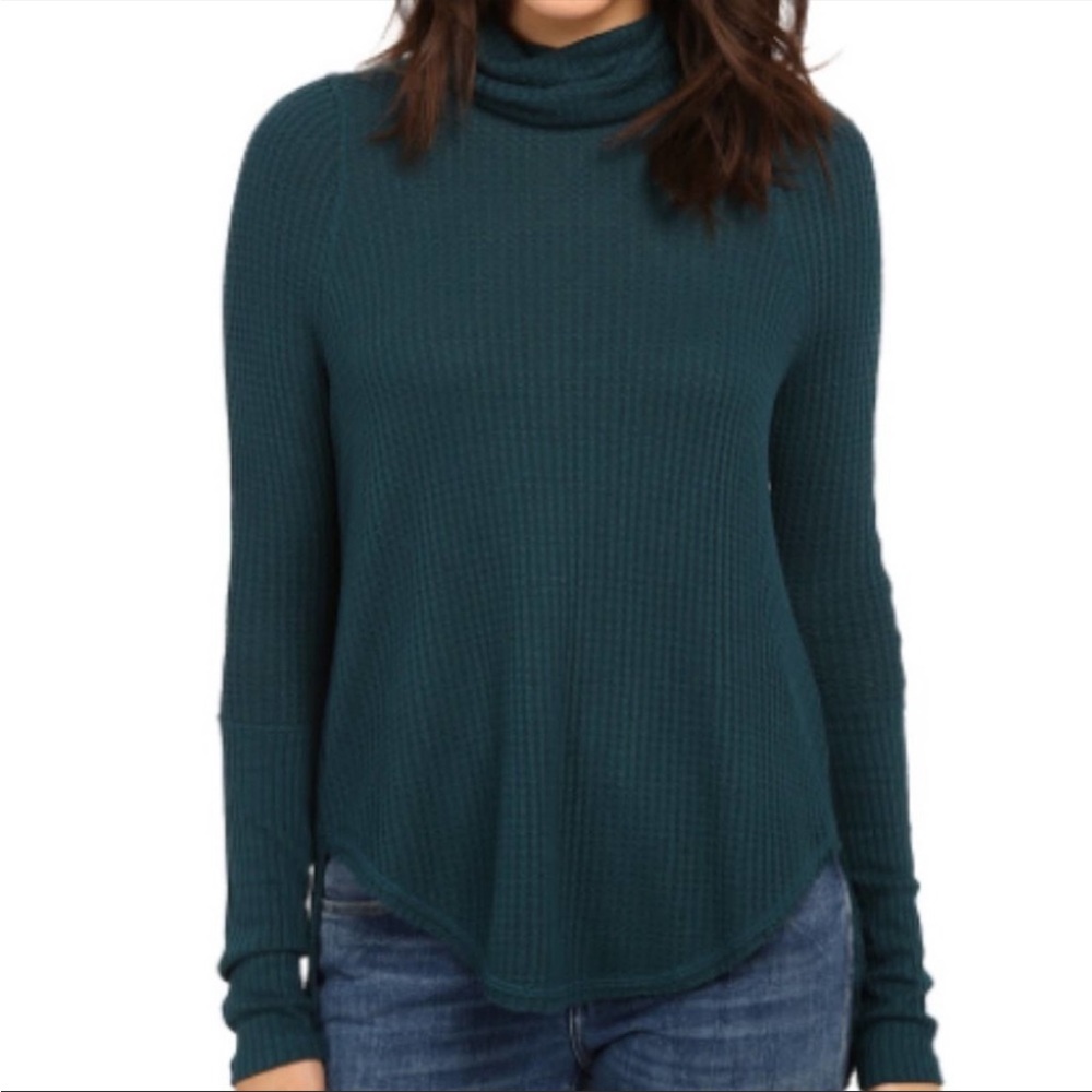 FREE PEOPLE Kristina Drippy Thermal Long Sleeve Waffle Knit Size XS